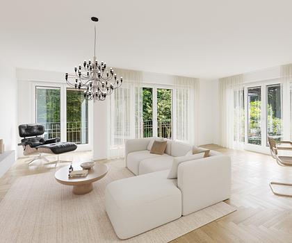 Wohnen direkt am Park: Lichterfüllte 5-Zimmer-Wohnung mit vier Balkonen