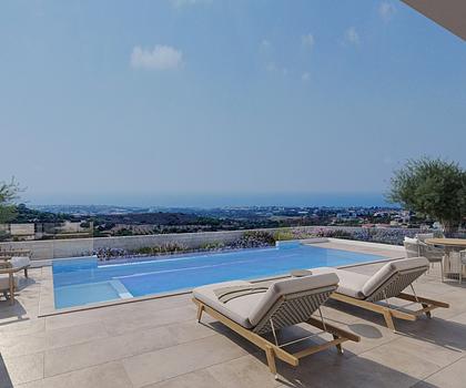 Über Paphos - Villa mit Pool und Meerblick