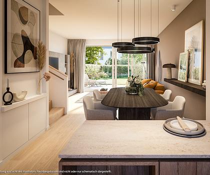 Real geteiltes 5-Zi-RMH: Masterbereich im DG, Terrasse, Balkon und direkter TG-Zugang