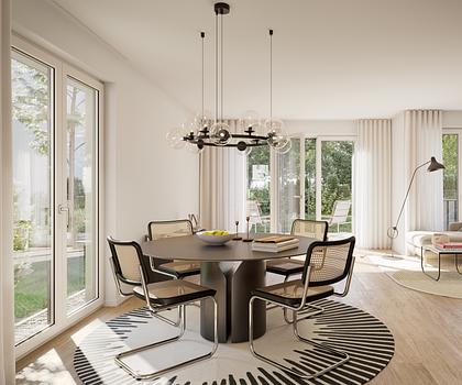 Neubau: Platz für die Familie: Attraktive Doppelhaushälfte mit 4 Zimmern und hübschem Privatgarten