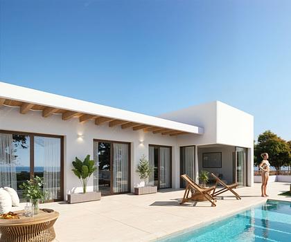 Luxuriöses ebenerdiges Haus mit Pool