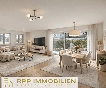 Familienfreundliches Wohnen mit riesigem Garten: 4-Zi.-Erdgeschosswohnung im Erstbezug