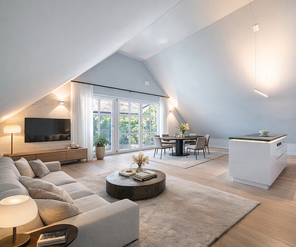 Hochklassige 3-Zimmer-Wohnung von 2021 mit luftigem Penthouse-Ambiente in Laufnähe zum See