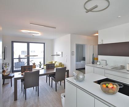 Stilvolle 3-Zimmer-Wohnung mit traumhafter Dachterrasse im Franklin-Areal