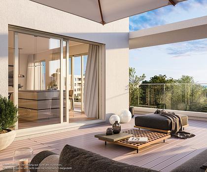 Dachterrassentraum mit 3-Zimmern und 2 Bädern in Parkausrichtung