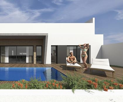 Ebenerdige Sunset Villa mit Seeblick