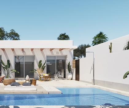 Luxuriöse ebenerdige Villa mit Pool und Keller