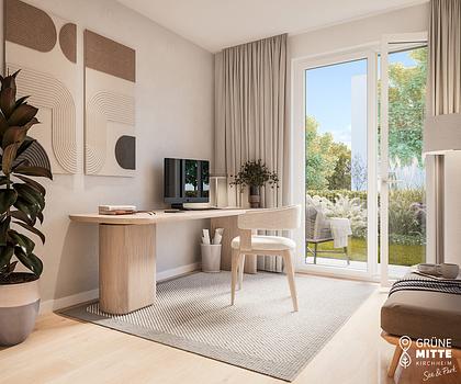 3-Zi.-Whg. mit Tageslichtbad, sep. Gäste-WC und Balkon zum grünen Innenhof