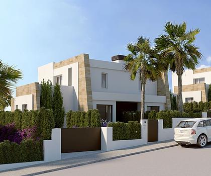 Elegante Doppelhaushälften mit 3 Schlafzimmern, 2 Bädern, Klimaanlage und Privatpool in einer wunderschönen Golfanlage