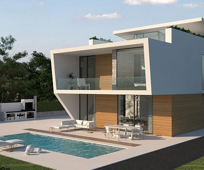 Exklusive Villen mit 3 - 4 Schlafzimmern, 3 - 4 Bädern, 1 Gäste-WC, Dachterrasse und Privatpool nur 600 m vom Strand