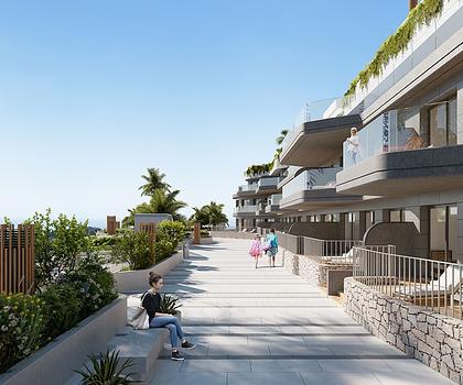 Fantastische Wohnungen mit 1 Schlafzimmern, 1 Badezimmer, Klimaanlage, Tiefgaragenstellplatz, Gemeinschaftspool und Meerblick