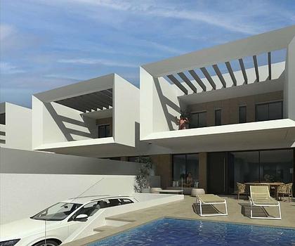 Großzügige Quattrohäuser mit 3 Schlafzimmern, 3 Bädern, Gäste-WC, Privatpool und Kfz-Stellplatz