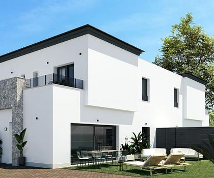 Moderne Reihenhäuser und Doppelhaushälften mit 3 Schlafzimmern, 3 Bädern und Gemeinschaftspool