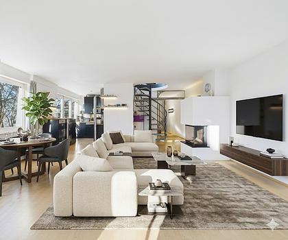 Schöne Maisonette-Dachgeschosswohnung in einem kleinen Mehrfamilienhaus mit nur 6 Einheiten in Solln