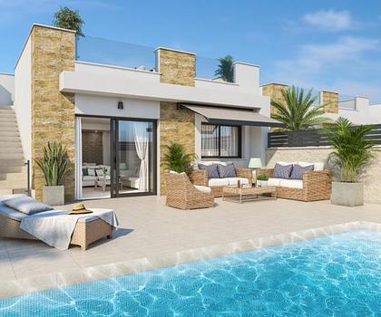 Exklusive Villen mit 3 Schlafzimmern, 2 Bädern, Dachterrasse, Klimaanlage, Privatpool und Kfz-Stellplatz