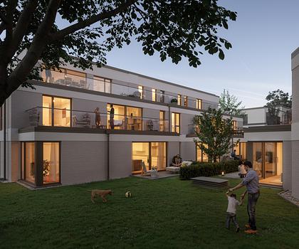 Neubau: Raffiniert geschnittene, familiengerechte 3-Zimmer-Wohnung mit Terrasse und Süd-Garten