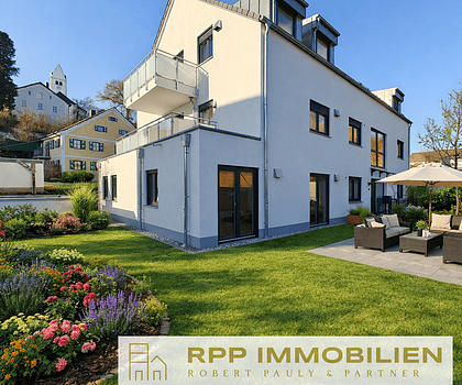 Familienfreundliches Wohnen mit riesigem Garten: 4-Zi.-Erdgeschosswohnung im Erstbezug