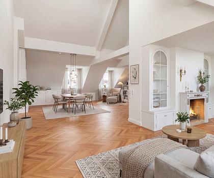 Spektakuläre, lichte Altbaumaisonette mit stilvollem Ambiente und Dachterrassen