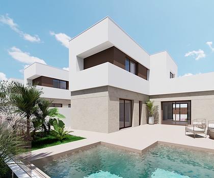 Villen mit 3 Schlafzimmern, 2 Bädern, Gäste-WC, Tiefgaragenstellplatz und Gemeinschaftspool neben Serena Golf