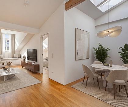 Lichtfülle unter dem Dach: Reizende 2-Zimmer-Wohnung mit Panorama-Terrasse