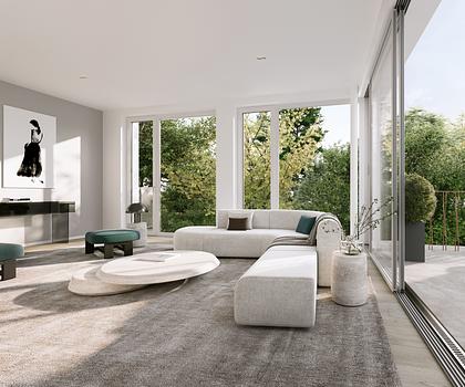 Neubau: Anspruchsvolle 3-Zimmer-Wohnung mit sonniger Frühstücksterrasse und bezaubernder Süd-Loggia