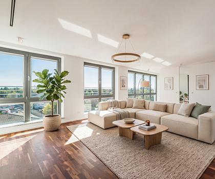 Lichtdurchflutete 3-Zimmer-Wohnung mit Penthouse-Flair und Alpenblick