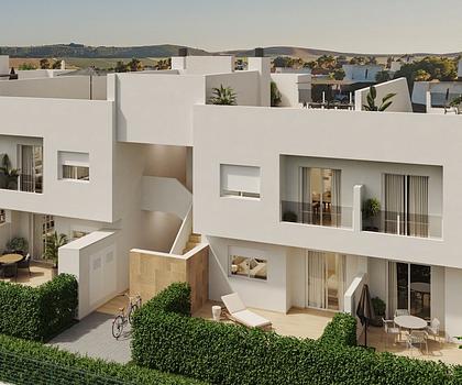Erdgeschoss-Wohnungen mit 3 Schlafzimmern, 2 Bädern, Klimaanlage und Gemeinschaftspool im wunderschönen La Finca Golf Komplex