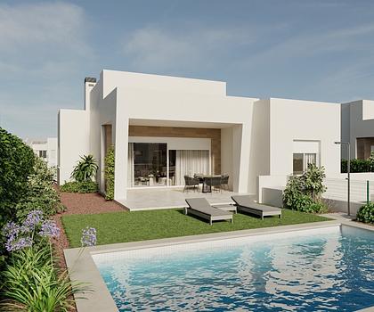 Villen mit 3 Schlafzimmern, 2 Bädern, Klimaanlage, Keller/Garage und Privatpool und Keller im wunderschönen La Finca Golf Komplex