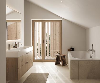 Erstbezug: Ideal geschnittene 3-Zimmer-Gartenwohnung mit Haus-im-Haus-Ambiente