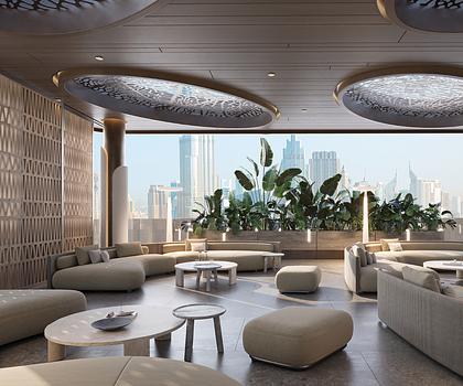 2,5  Schlafzimmer mit 3 Bädern, Wohnzimmer mit offener Küche und umlaufenden Balkon
