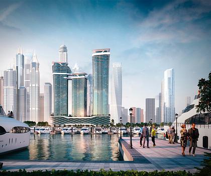 Dubai Harbour - Zu Fuss zum Yachthafen