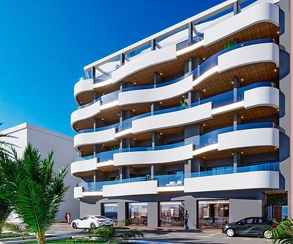 Penthouse-Wohnungen mit 2 Schlafzimmern, 2 Bädern, Dachterrasse und Gemeinschaftspool nur ca. 250 m vom Strand von Los Locos