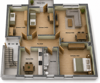 4-Zimmer-Eigentumswohnung 84m² mit Balkon & Fernblick – sofort bezugsfrei in Idar-Oberstein