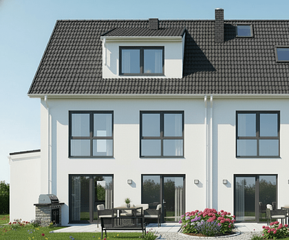Phantastische Neubau-DHH für die ganze Familie im Grünen