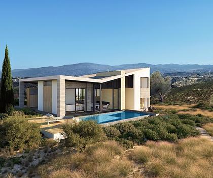 Neubauprojekt in den Bergen über Paphos -
Villa mit Pool am Golfplatz