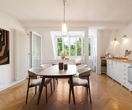 Bezaubernde, familiengerechte 4-Zimmer-Wohnung in Altbau-Villa mit Traumblick auf den Schlosskanal