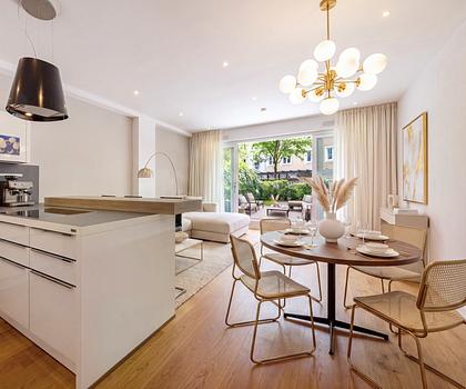 Moderne 2-Zimmer-Gartenwohnung mit Wintergarten und Deckenhöhen von 2,80m