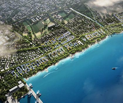 Top-moderne Anlage direkt neben dem Yachthafen - frontaler Meerblick