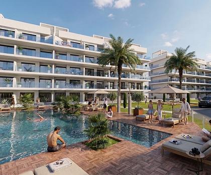 Penthouse-Wohnungen mit 2 Schlafzimmern, 2 Bädern und Dachterrasse in abgeschlossener Anlage mit Gemeinschaftspool und Spa