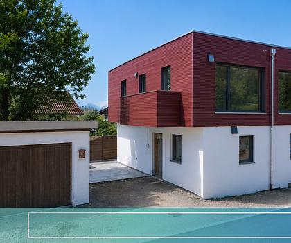 Stadtvilla mit kleinem Garten - Neubau Massivholzhaus am Waldrand mit 180m² Wohnfläche
